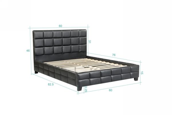 Amelia Double Bed - 8002 -Husky-Furniture- Single - Double -Queen- King-Black