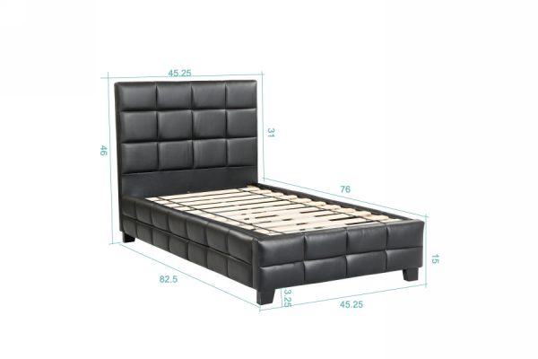 Amelia Single Bed - 8002 -Husky-Furniture- Single - Double -Queen- King-Black
