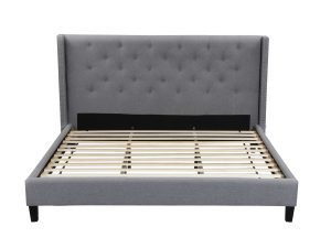 King Megan Bed- 007-Husky-Furniture- Queen and King- Grey