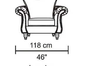 HD1769 -Tessa- Sand-K06.Fabric .Husky Designer Furniture.Chair.Dimentions