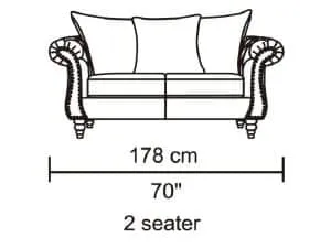 HD1769 -Tessa- Sand-K06.Fabric .Husky Designer Furniture.Loveseat.Dimentions