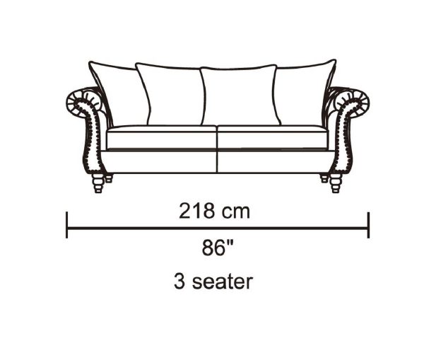 HD1769 -Tessa- Sand-K06.Fabric .Husky Designer Furniture.Sofa.Dimentions