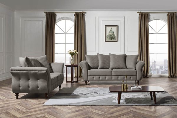 HD1811 -Jesse- Taupe-K25.Fabric .Husky Designer Furniture.Sofa and loveseat
