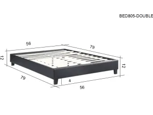 HB805-Paragon - Double Dimentions Platform Bed - Husky-Furniture- Black