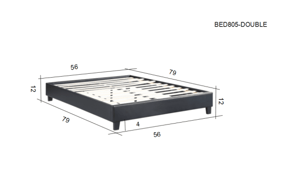 HB805-Paragon - Double Dimentions Platform Bed - Husky-Furniture- Black