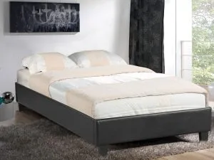 Paragon - Upholstered Platform Bed, Black – Single (TWIN)
