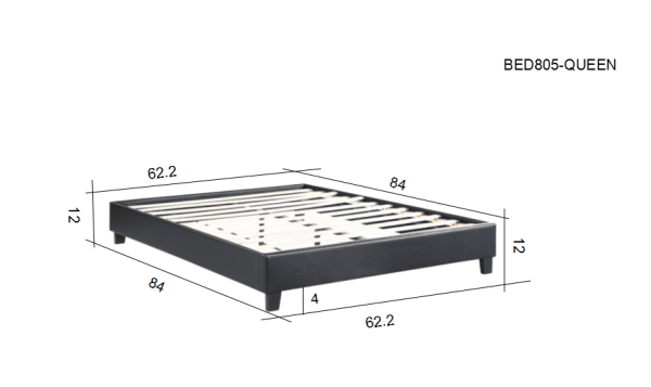 HB805-Paragon - Queen Dimensions Platform Bed - Husky-Furniture- Black