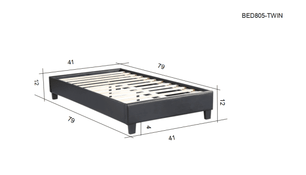 HB805-Paragon - Twin Dimensions Platform Bed - Husky-Furniture- Black