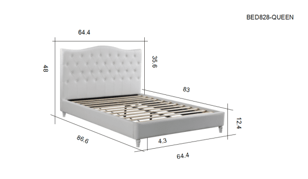 HB828-Lily - Queen Dimensions Platform Bed - Husky-Furniture- White