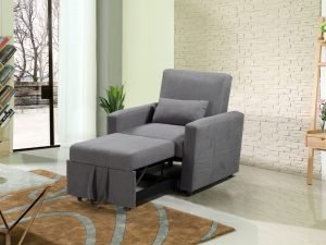 HS1009- Charcoal - Husky Furniture Transformer - convertible Sofa Bed - Chair