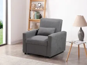 HS1009- Charcoal - Husky Furniture Transformer - convertible Sofa Bed - Chair