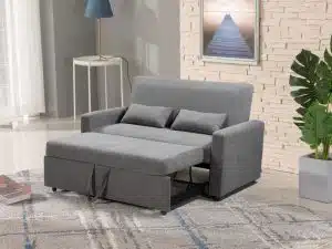 HS1009- Charcoal - Husky Furniture Transformer - convertible Sofa Bed - Loveseat
