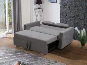 HS1009- Charcoal - Husky Furniture Transformer - convertible Sofa Bed - Loveseat