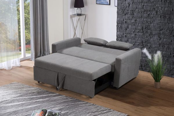HS1009- Charcoal - Husky Furniture Transformer - convertible Sofa Bed - Loveseat