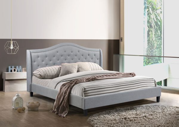 King-Twilight Bed - 013- Husky Furniture Platform Bed King size- Grey