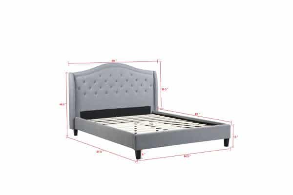 Queen-Twilight Bed-013-Husky Platform Bed by Husky Furniture-Queen- Grey