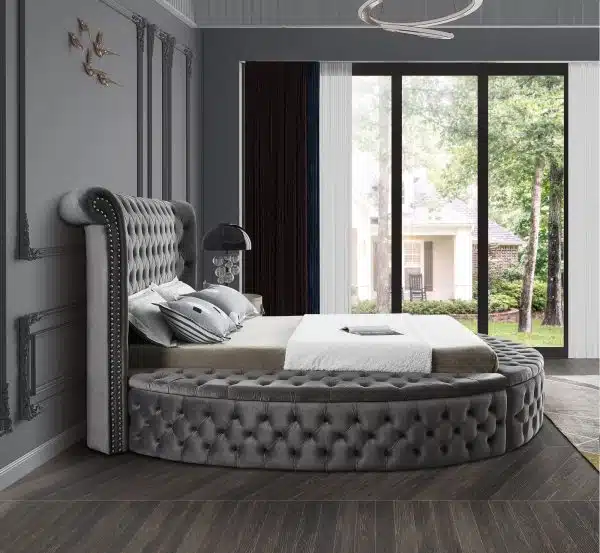 Alora Platform Bed Grey Queen King HuskyFurniture.com