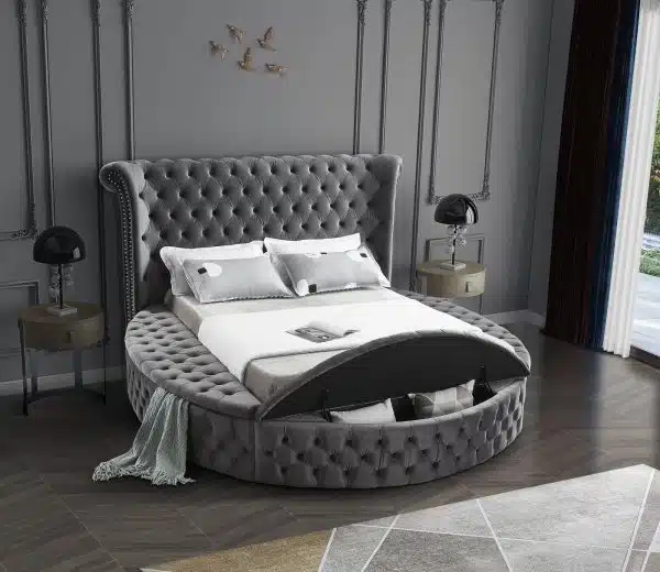 Alora Platform Bed Grey Queen King HuskyFurniture.com